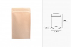 Σακουλάκια κραφτ τύπου Doy Pack, με κλείσιμο "zip", εσωτερική επένδυση αλουμινίου και δυνατότητα σφράγισης με θερμοκόλληση 110x30x185 mm - 50 τμχ